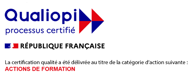 FM FORMATION - Logotype certification Qualiopi catégorie Actions de formation
